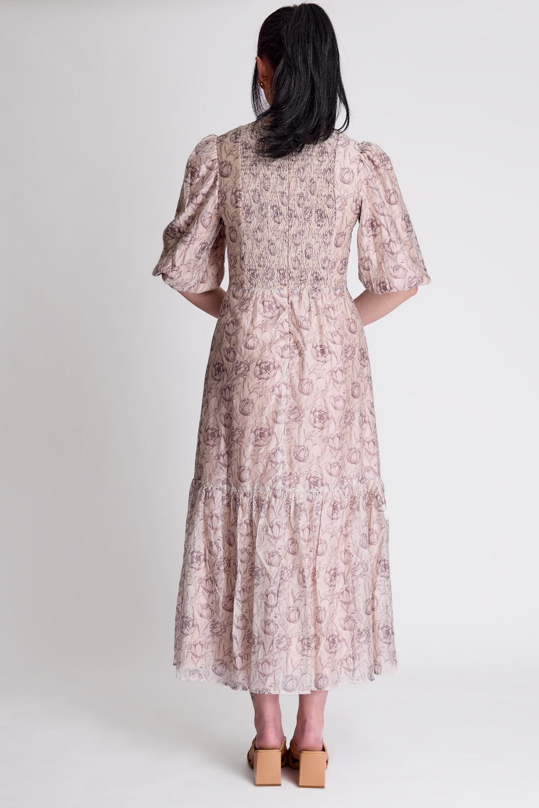 TAUPE FLORAL DRESS