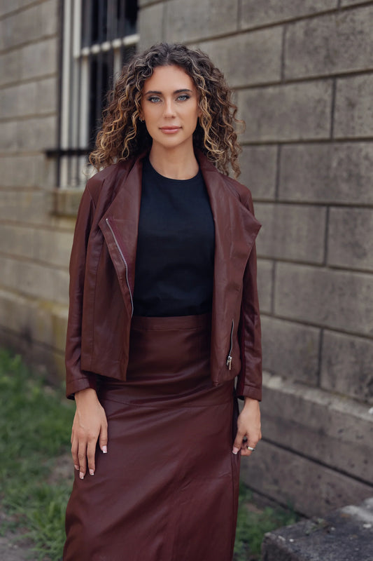 WINE LEATHER ASPEN JACKET