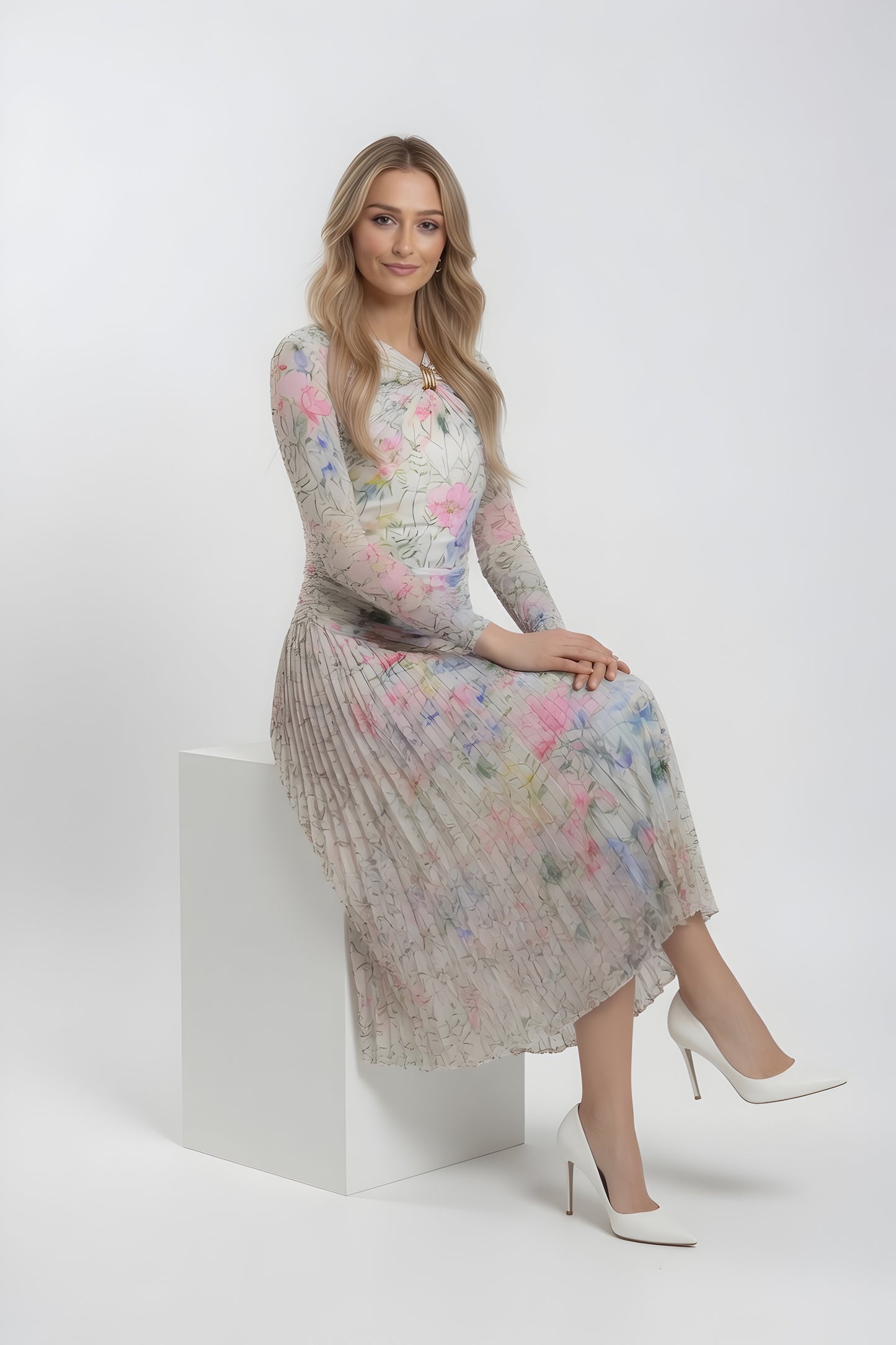FLORAL MESH DRESS AVAILABLE IN 3 COLORS
