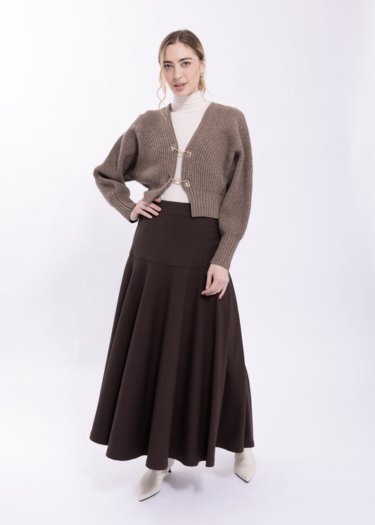 MOCHA DOUBLE CLASP BOLERO SKIRT