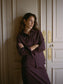 BURGUNDY PINSTRIPE VERBIER TOP