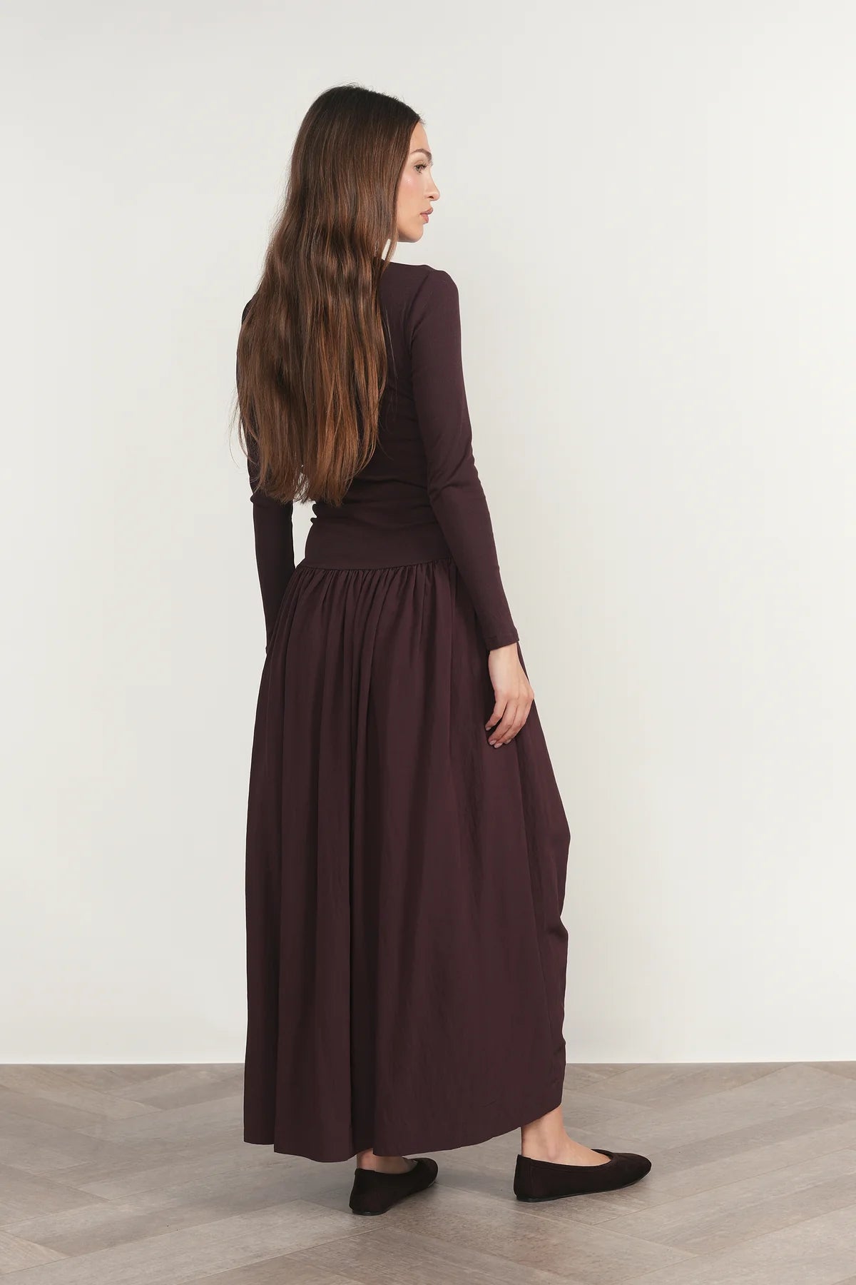 EGGPLANT SAVOY DRESS