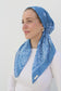 SHORT CLASSIC PRETIED PAISLEY OCEAN BLUE HEAD SCARF