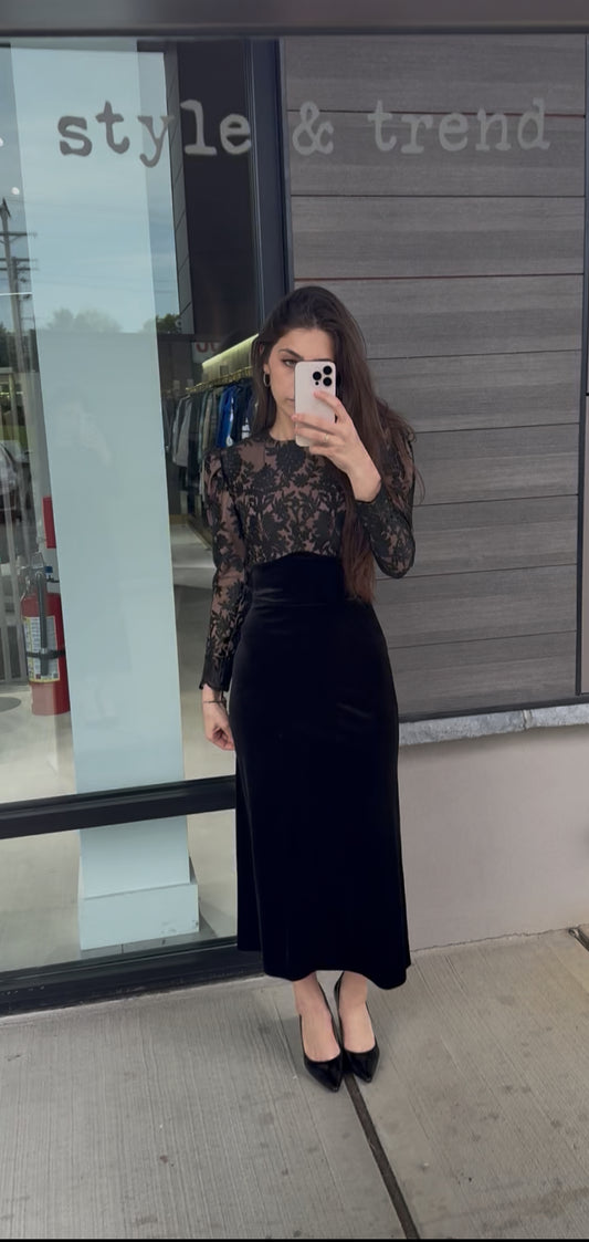 VELVET LACE DRESS