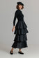 BLACK KNIT LAYERED MAXI