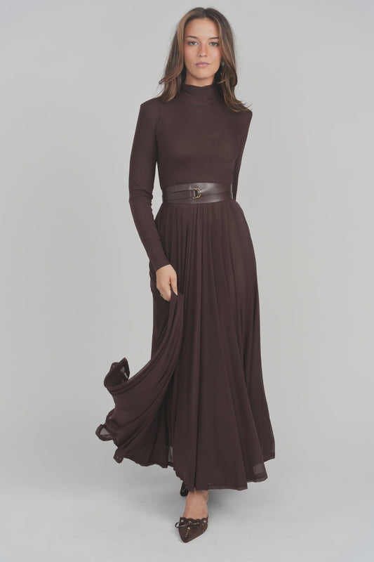 ALYA BROWN DRESS