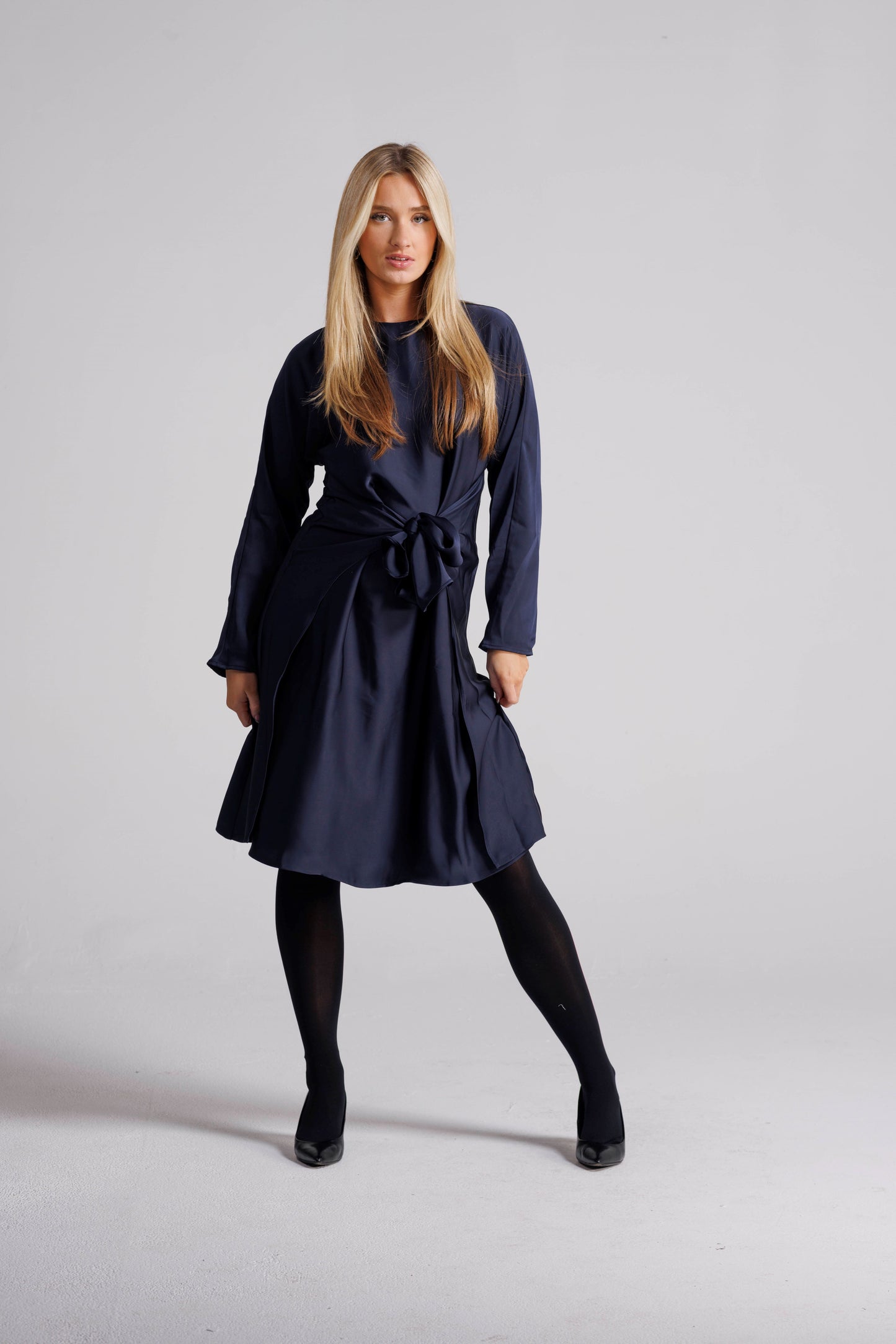 WRAP DRESS WITH DOLMAN SLEEVES IN 2 COLORS