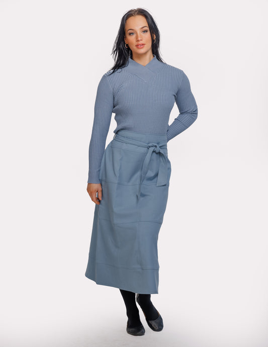 EXPOSED STITCHING SKIRT