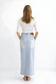 DENIM SKIRT WITH ASYMMETRICAL FLY DETAIL