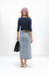 DENIM SKIRT WITH SNAP DETAIL AVAILABLE IN 2 COLORS