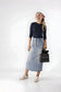 DENIM SKIRT WITH SNAP DETAIL AVAILABLE IN 2 COLORS