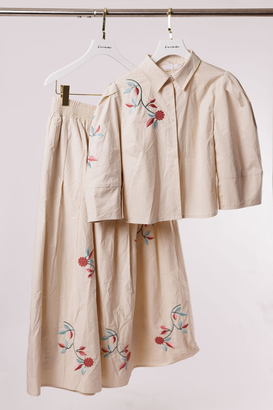 POLISHED COTTON SKIRT