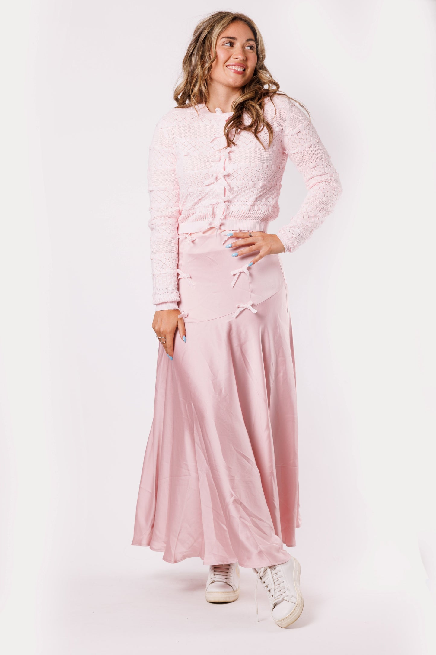 SATIN SKIRT WITH BOW DETAIL