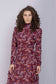 FLORAL MESH PRINT MOCK NECK TOP