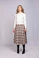 PLAID SKIRT WITH LEATHER TRIM