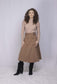 TWEAD BUTTON DOWN SKIRT WITH BELT AVAILABLE IN 2 COLORS