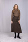 TWEAD SKIRT WITH LEATHER PIPING