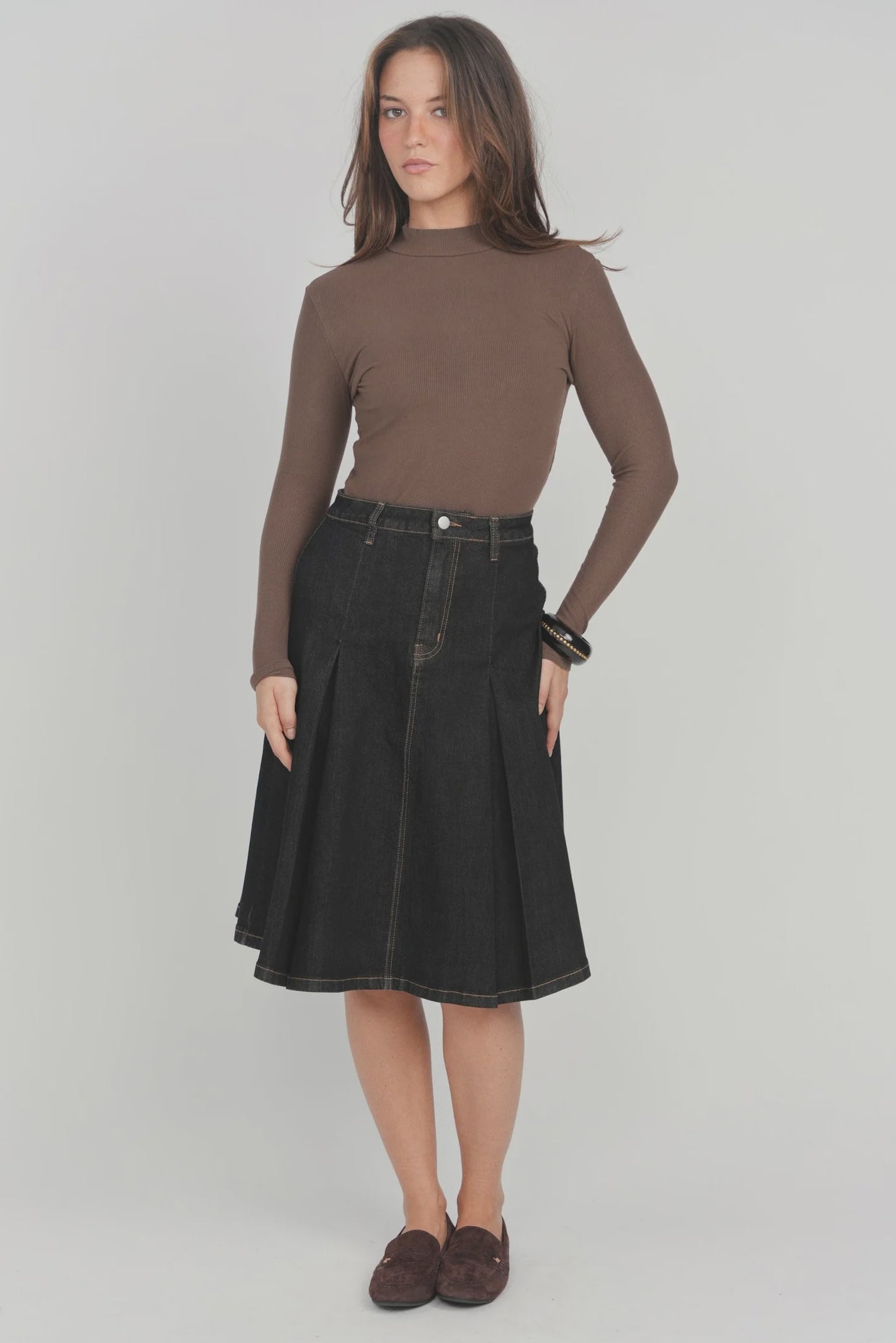 ATRIA BLACK DENIM SKIRT