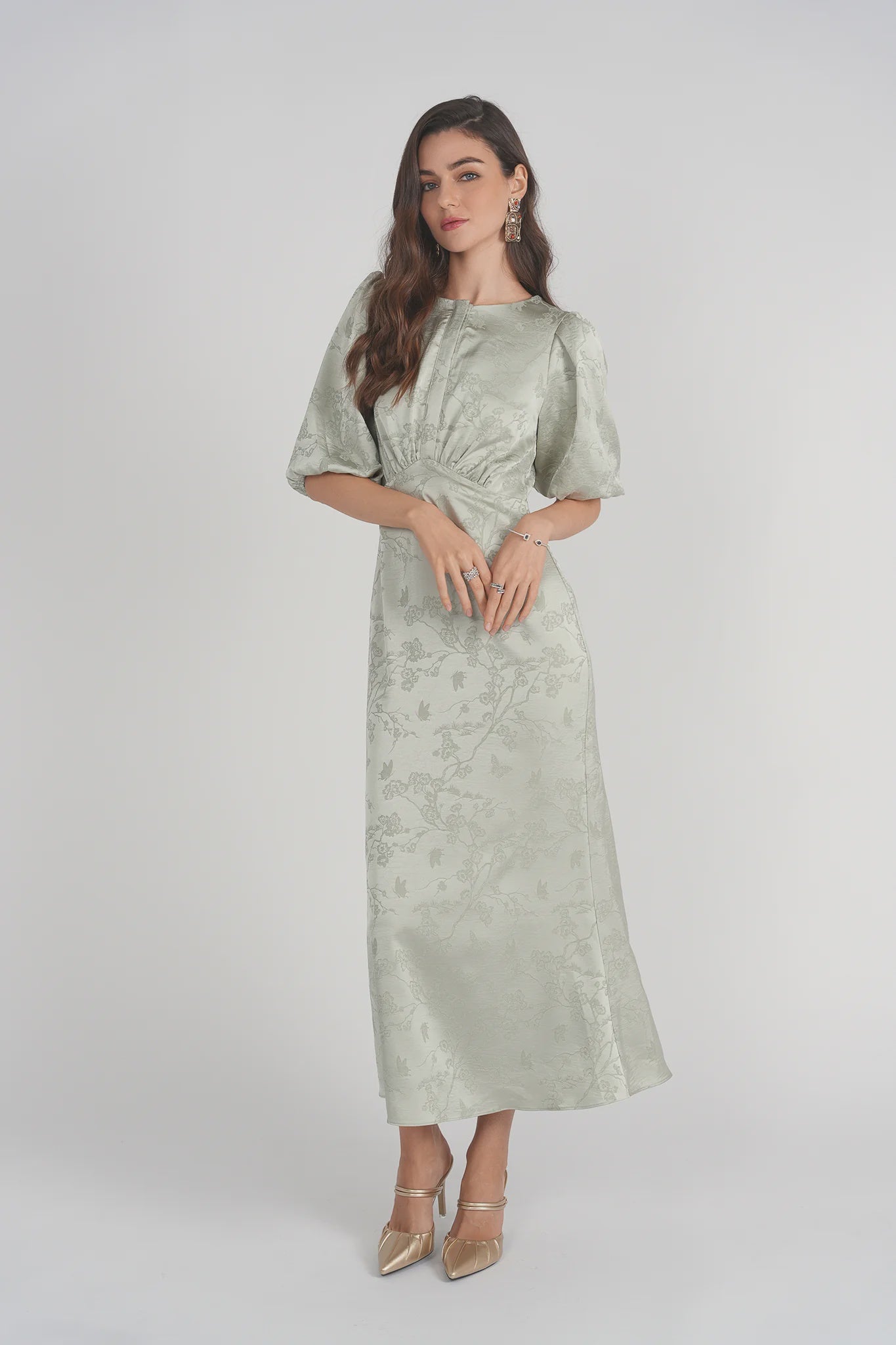 MARLO DRESS - MINT JACQUARD