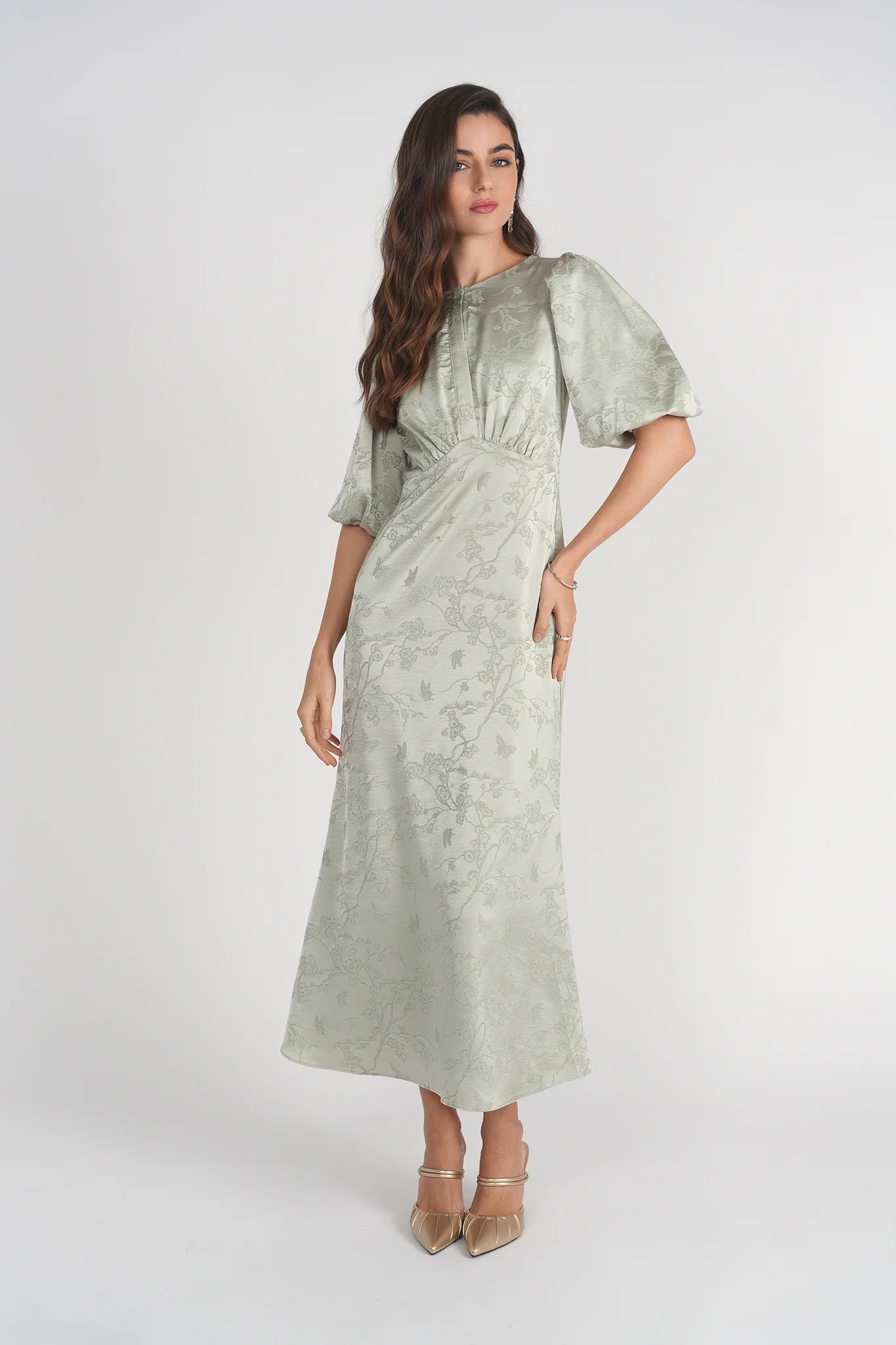 MARLO DRESS - MINT JACQUARD