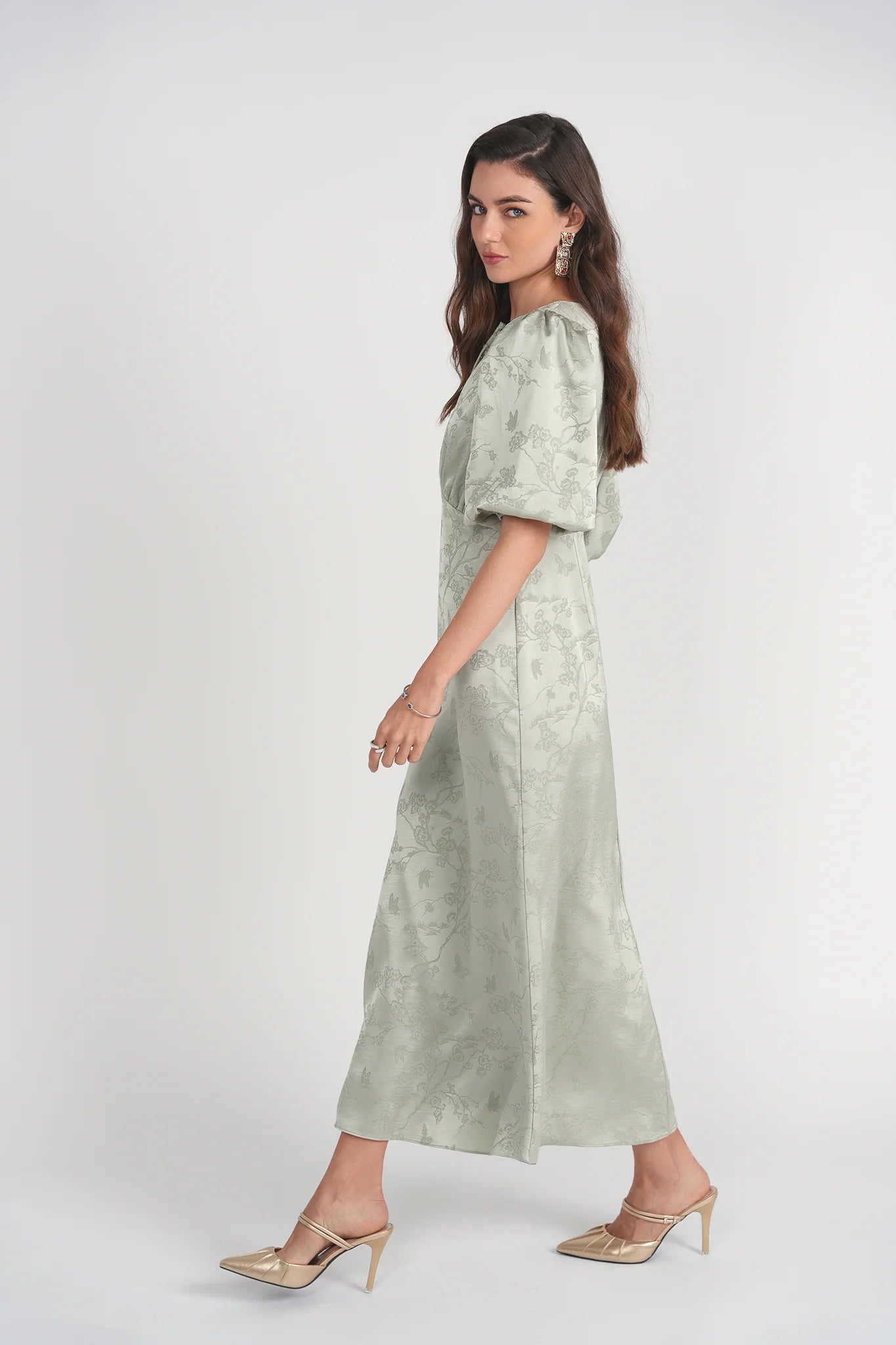 MARLO DRESS - MINT JACQUARD