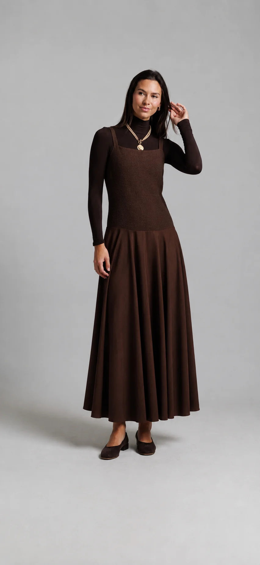 BROWN TWEED JUMPER