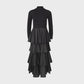 BLACK KNIT LAYERED MAXI