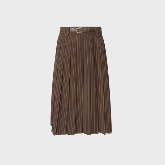 BROWN PINSTRIPE SKIRT