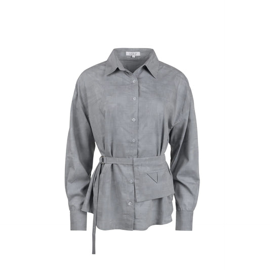 GREY PINSTRIPE BLOUSE