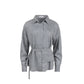 GREY PINSTRIPE BLOUSE