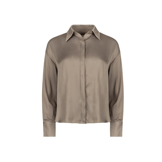 SILVER PINK SILKY BLOUSE