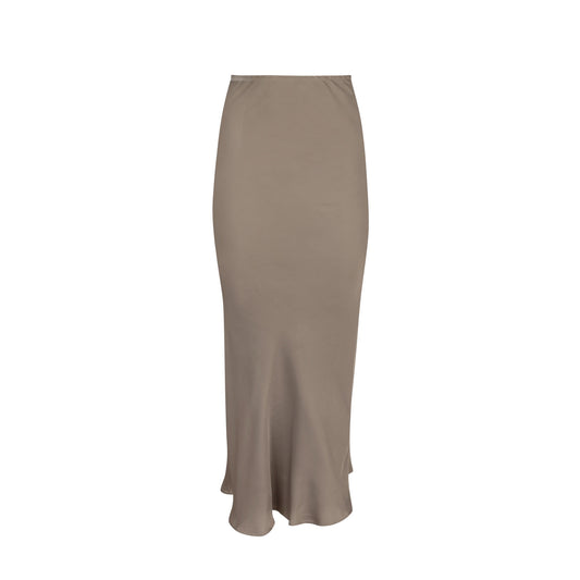 SILVER PINK SILKY SLIP SKIRT