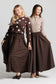 BROWN WOOL POLKA DOT SKIRT