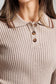 TAN AND BROWN STRIPED POLO