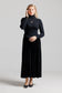 BLACK VELVET LACE V MAXI DRESS