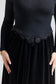 BLACK VELVET LACE V MAXI DRESS