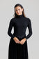 BLACK VELVET LACE V MAXI DRESS