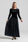 BLACK VELVET V SIDE LINE MAXI DRESS