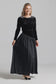 BLACK VELVET V SIDE LINE MAXI DRESS