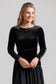 BLACK VELVET V SIDE LINE MAXI DRESS