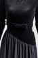 BLACK VELVET V SIDE LINE MAXI DRESS