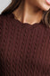 MAROON CABLE KNIT POINTELLE DRESS