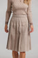 TAN TAN CORDUROY PLEATED SKIRT