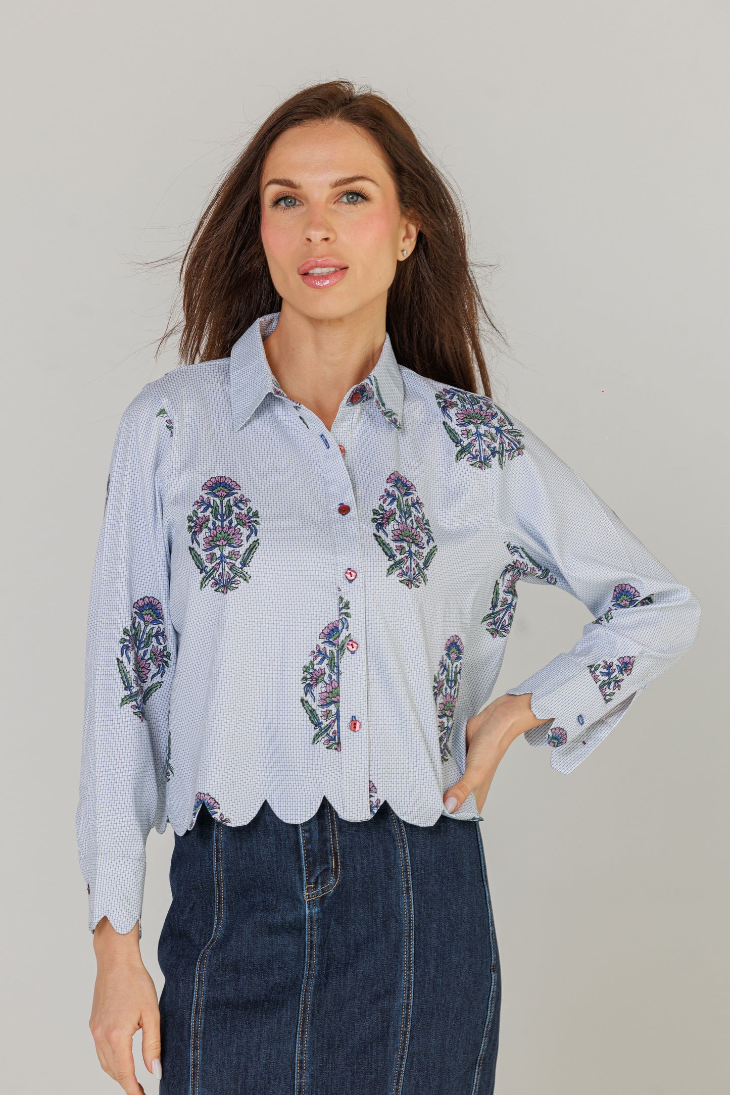 HARPER SCALLOPED BLOUSE