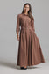 MAUVE DOUBLE BUCKLE WOOL DRESS