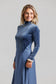 BLUE VELVET PINSTRIPE DRESS