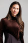 COCOA BROWN VELVET PINSTRIPE DRESS