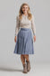 BLUE CORDUROY PLEATED SKIRT