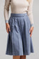 BLUE CORDUROY PLEATED SKIRT