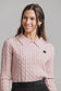 PINK LEATHER LOGO SWEATER